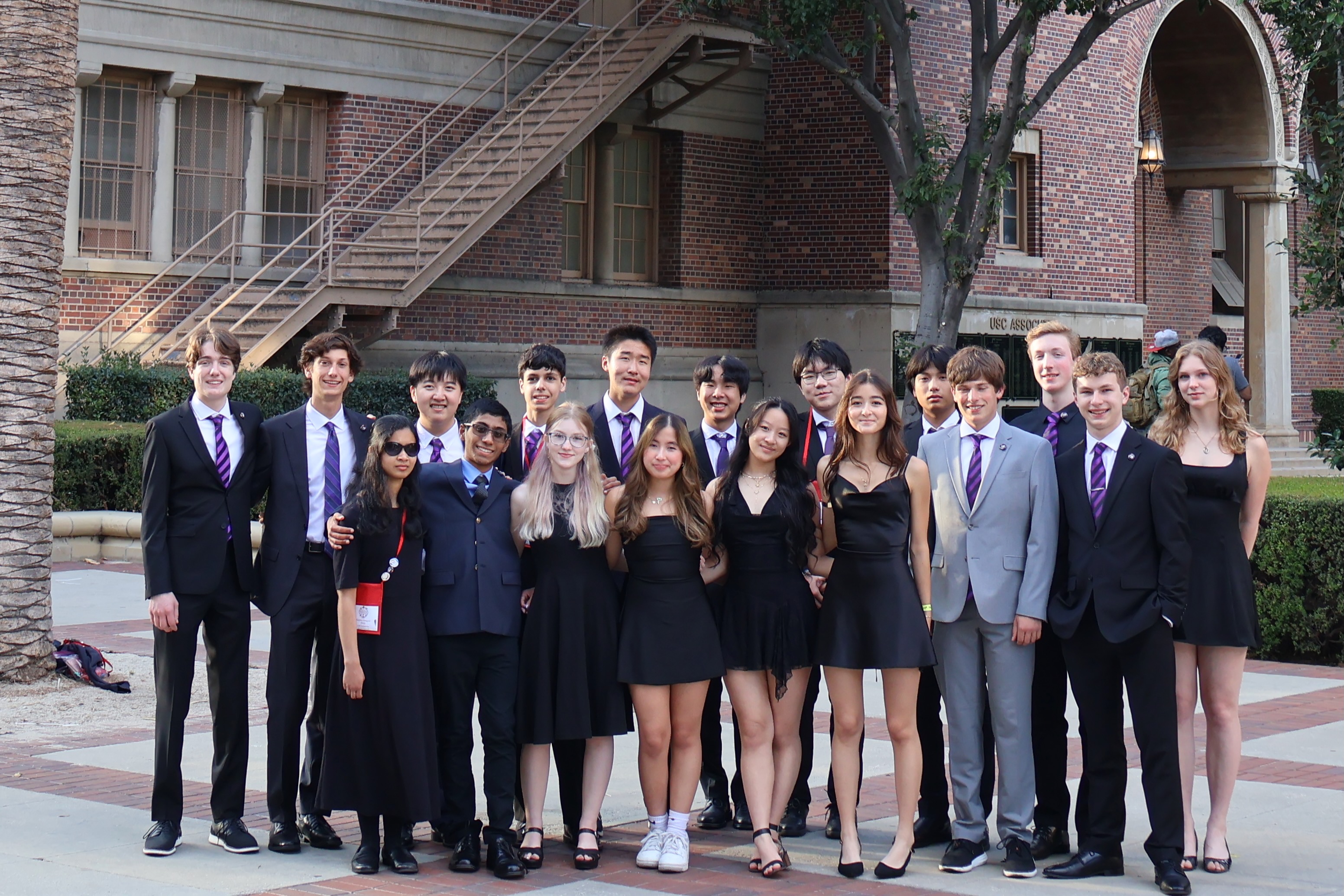 Pioneer Science Olympiad students gathered outdoors during Nationals travel.